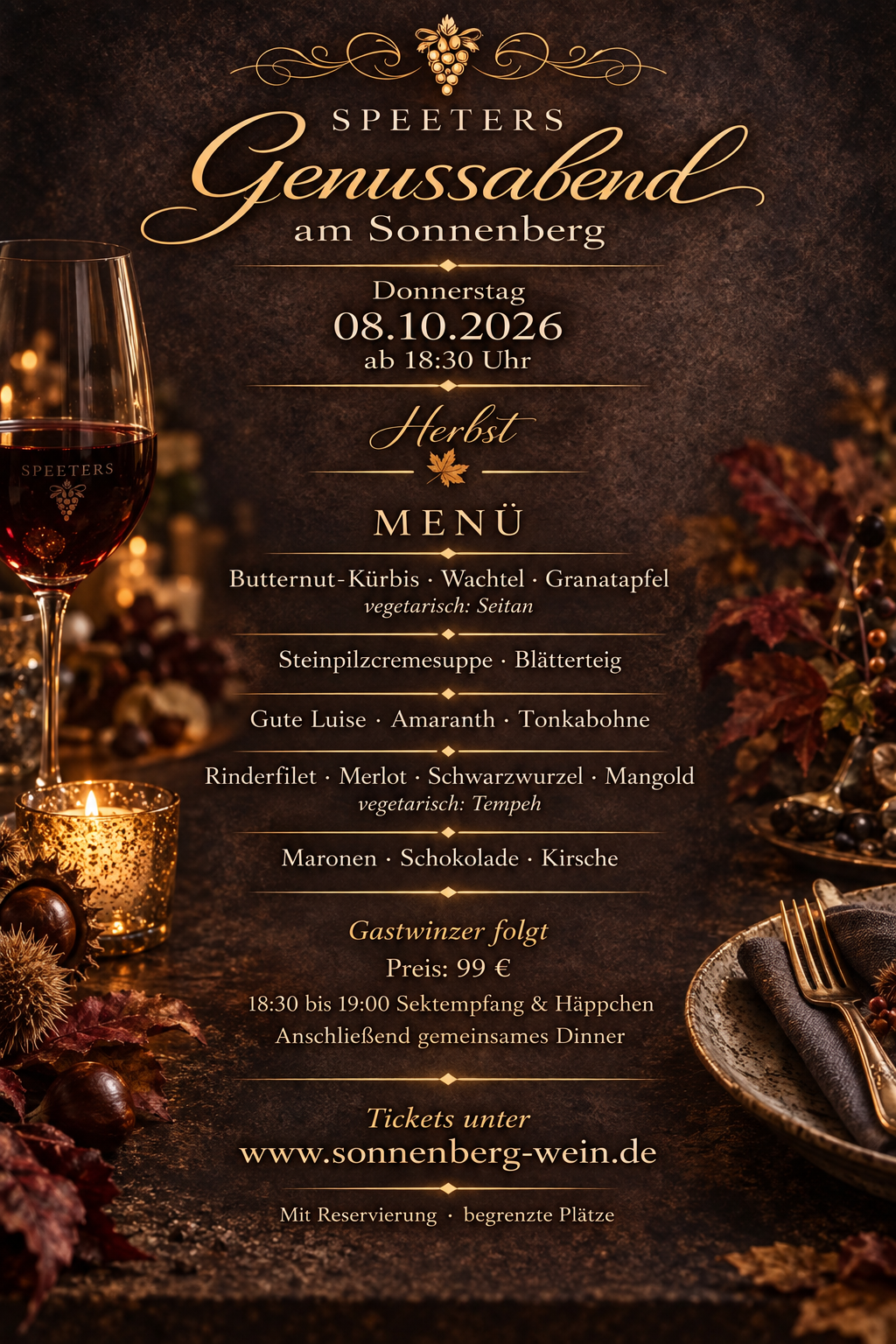 Ticket - Speeter Genussabend – Wine & Dine 08.10.206