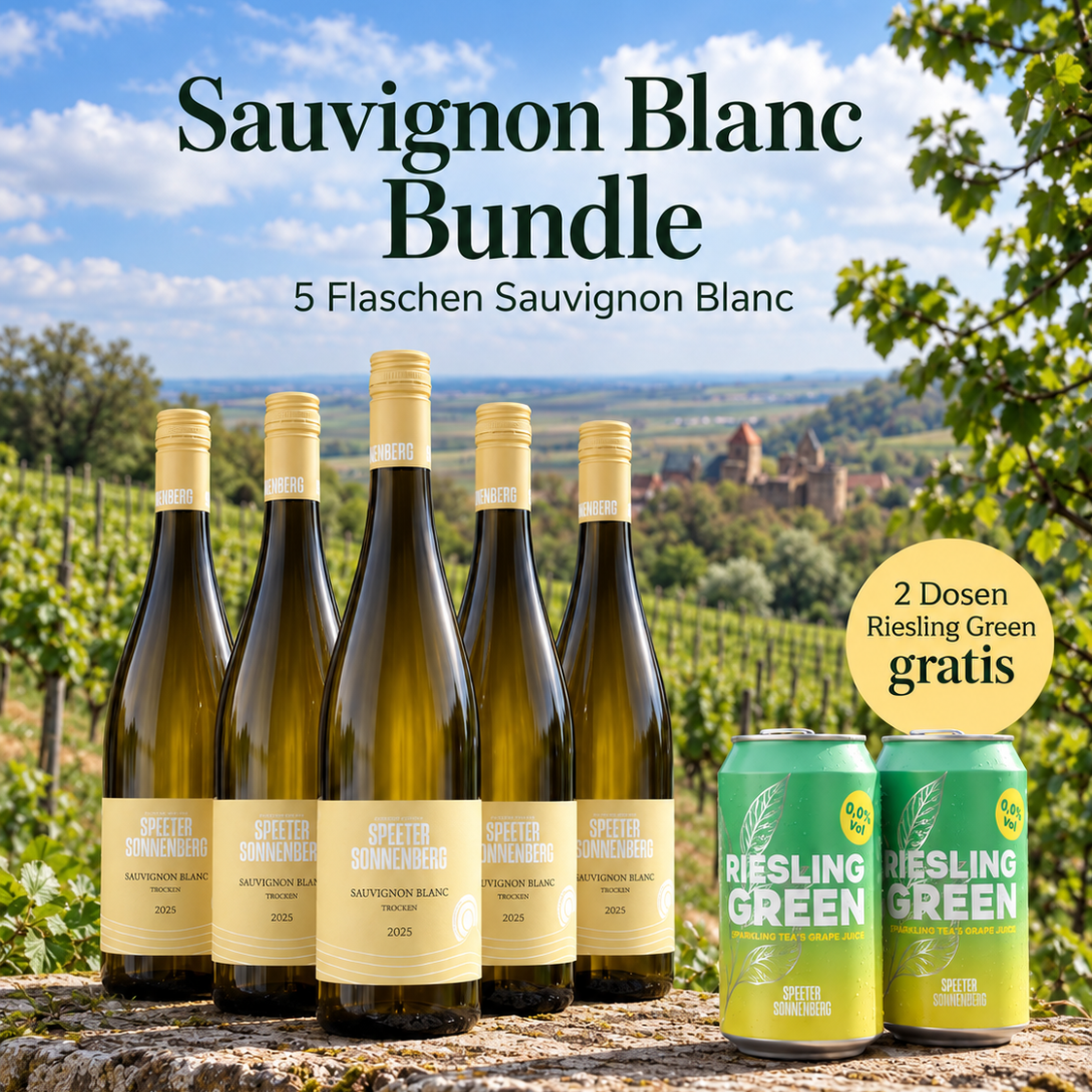 Sauvignon Blanc + 2 Gratis Riesling Green